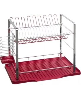 5 Five Simply Smart 2-Tier Dish Drainer - Red